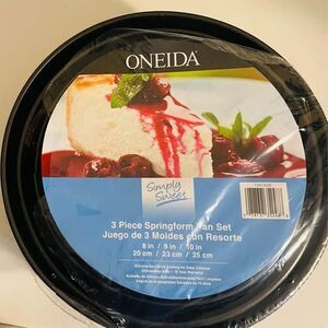 3 Piece Springform Pan Set 8 9 and 10 in NEW